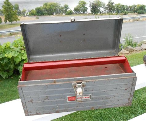 vintage craftsman sears tool box metal handle small long|vintage sears craftsman tool box .